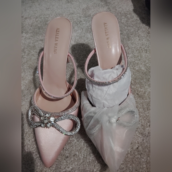 NEW AZALEA WANG EVIE PINK STILETTO HEELS - Picture 1 of 3